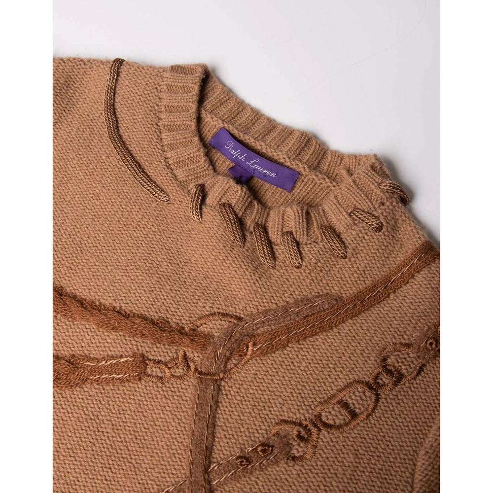 NWT Ralph Lauren Collection Bridle Crewneck Wool Jumper Purple Label Size Large - Picture 4 of 15